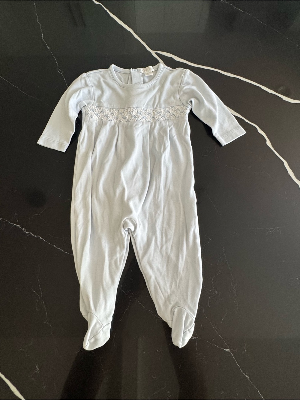 Classic Baby Footed One-Piece in Light Blue